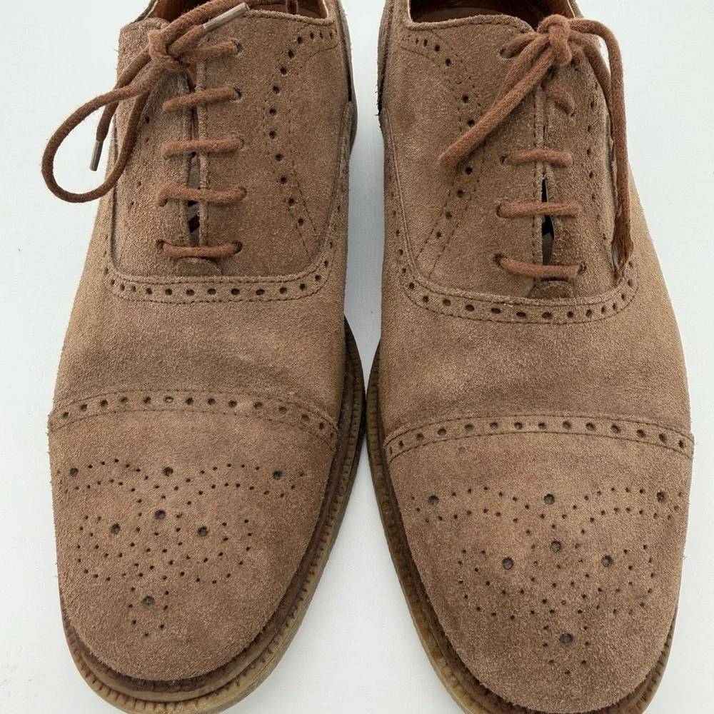 Tosi Thirtyfive Oxford Dress Shoes Brown Suede Men's Size 8 Made In Italy